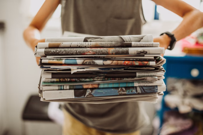 recycling newspapers