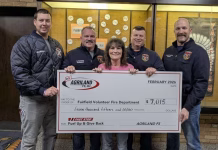 AGRILAND FS Donates $7,015 to Fairfield Volunteer Fire Department Through Fuel Up & Give Back Program