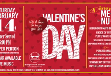 Valentine’s Day Dinner Set for Saturday, February 14, at Bridge View Center