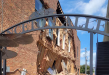 Historic Building in the Albia Town Square Partially Collapses