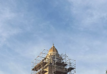Keokuk County Courthouse Clock Tower Undergoing Masonry Repairs, Grant Sought for Funding