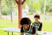MIU Men’s Basketball Players Visit Fairfield Public Library’s Market Storytime